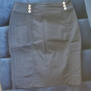 Navy blue with sailor buttons pencil skirt